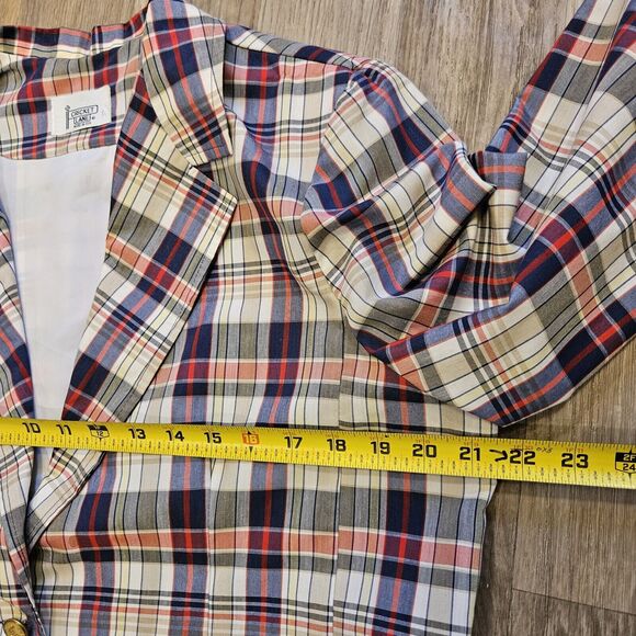 Vtg Cricket Lane Plaid Blazer Jacket Womens 2X Acadamia Preppy Lightweight - Picture 9 of 10